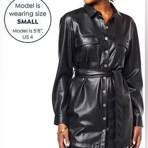 Jessica Simpson Women's Paula Belt-Tie Shacket Small NWT